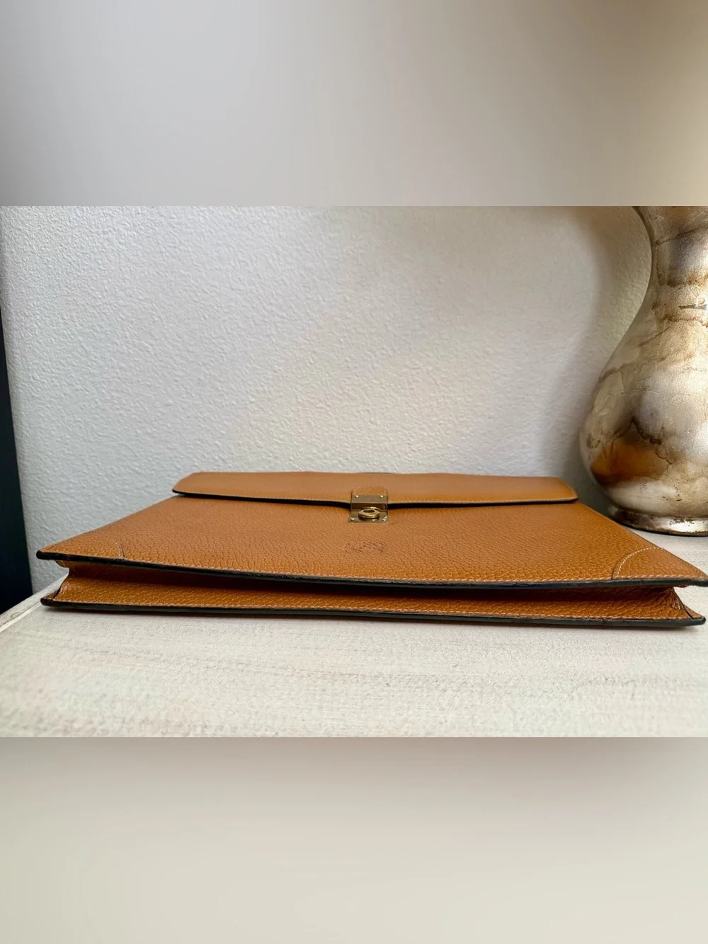 LOEWE Anagram Leather Briefcase w/ Keys
